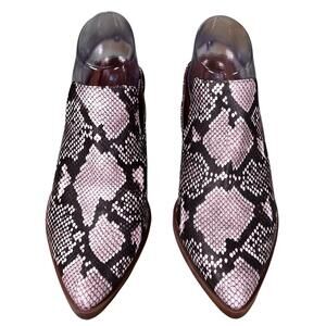 DOLCETTA Serena   Size 8.5 M   Snake Print  Slip-On SHOES MULES + 2" Heels Vegan